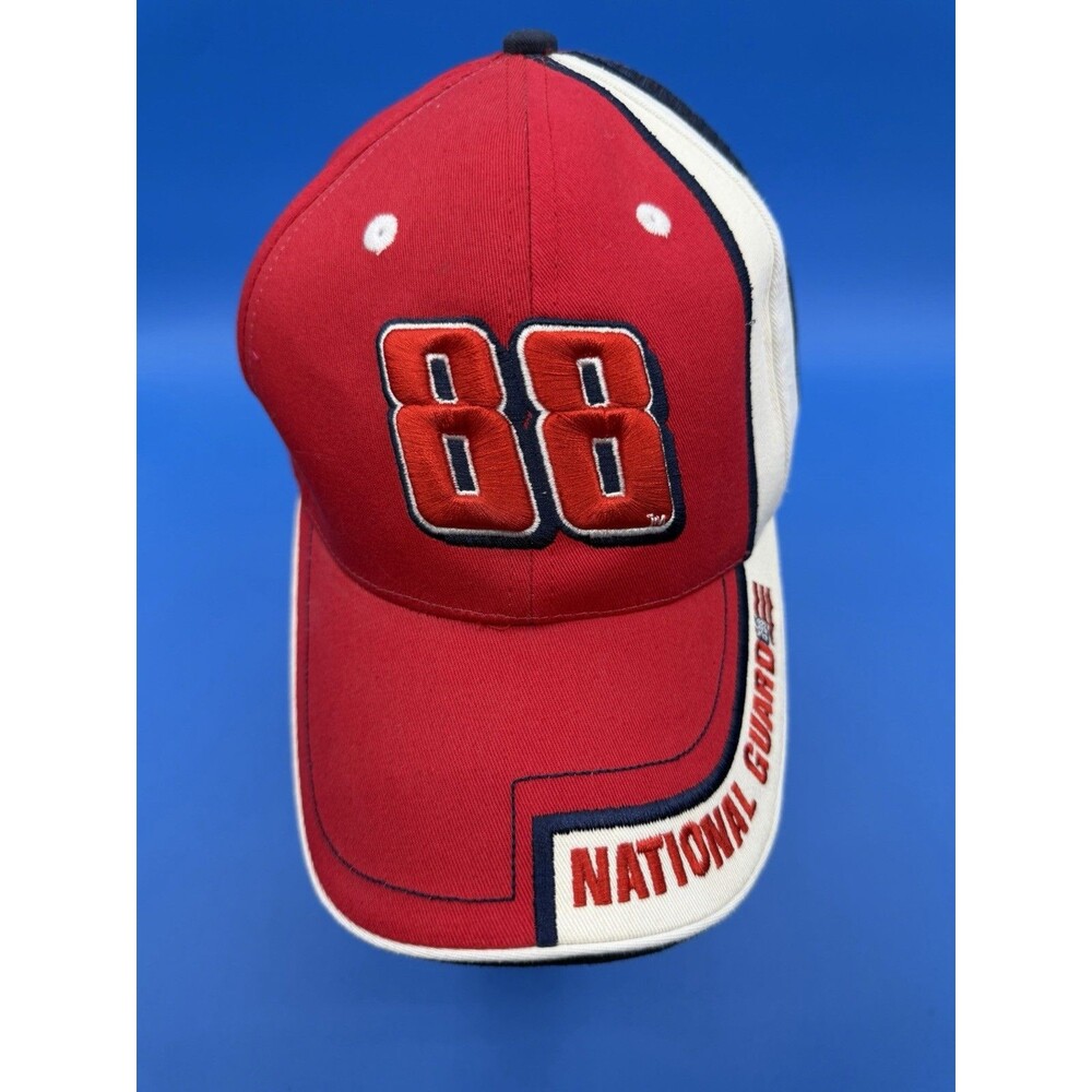 Dale Earnhardt Jr. 88 National Guard Adjustable Hat Cap NASCAR Red Black